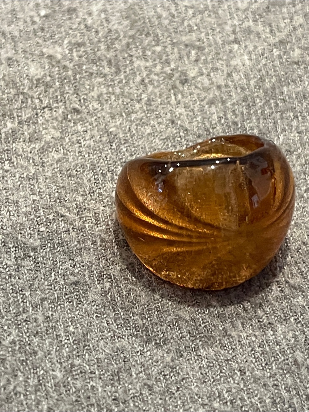 Artisan Lampwork Glass Ring-7.5